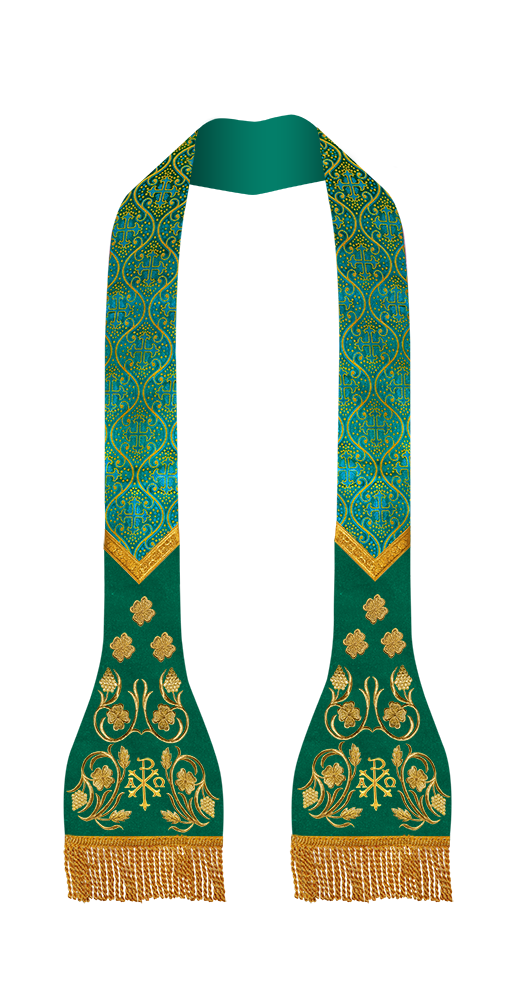 SET OF 4 ROMAN STOLE WITH GRAPES EMBROIDERY