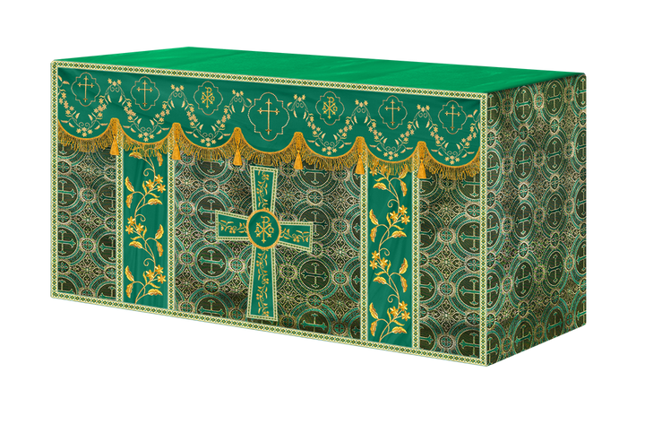 Altar Table Cloth With Floral Embroidery trims