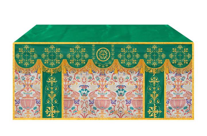 Tapestry Altar Cloth with Braided Embroidered Trims