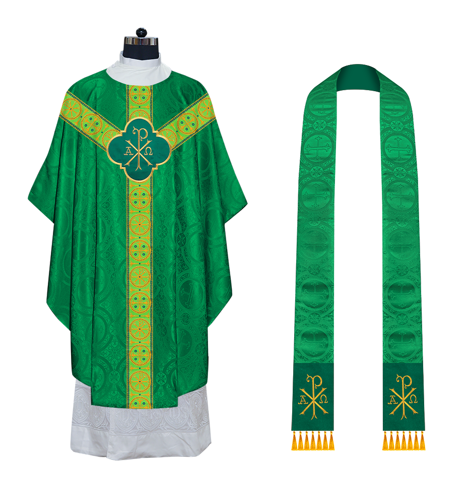 Gothic Chasuble Vestment with Y type braided orphrey