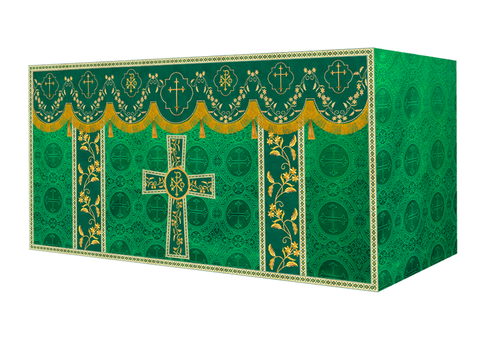 Altar Table Cloth With Floral Embroidery trims