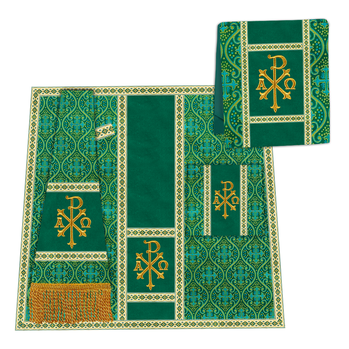 Gothic Chasuble with Embroidered Motif and Plain Orphrey