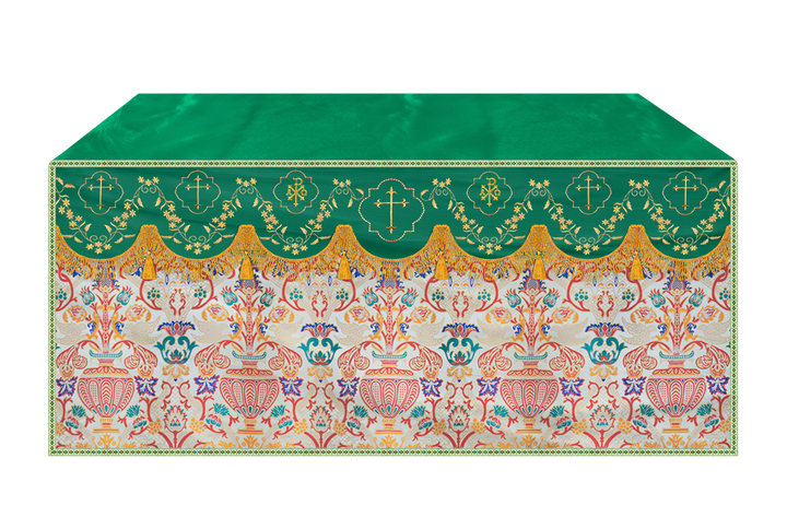 Tapestry Altar Cloth Adorned with Intricate Embroidery