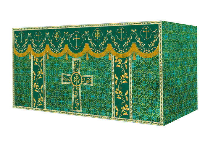 Altar Table Cloth With Floral Embroidery trims