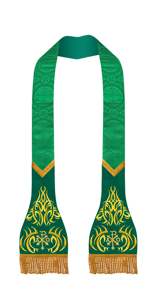 SET OF 4 ROMAN STOLE WITH SPIRITUAL MOTIF