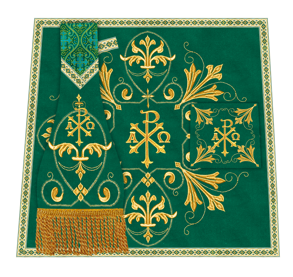 Set of Four Catholic Roman Chasuble with Spiritual Motif