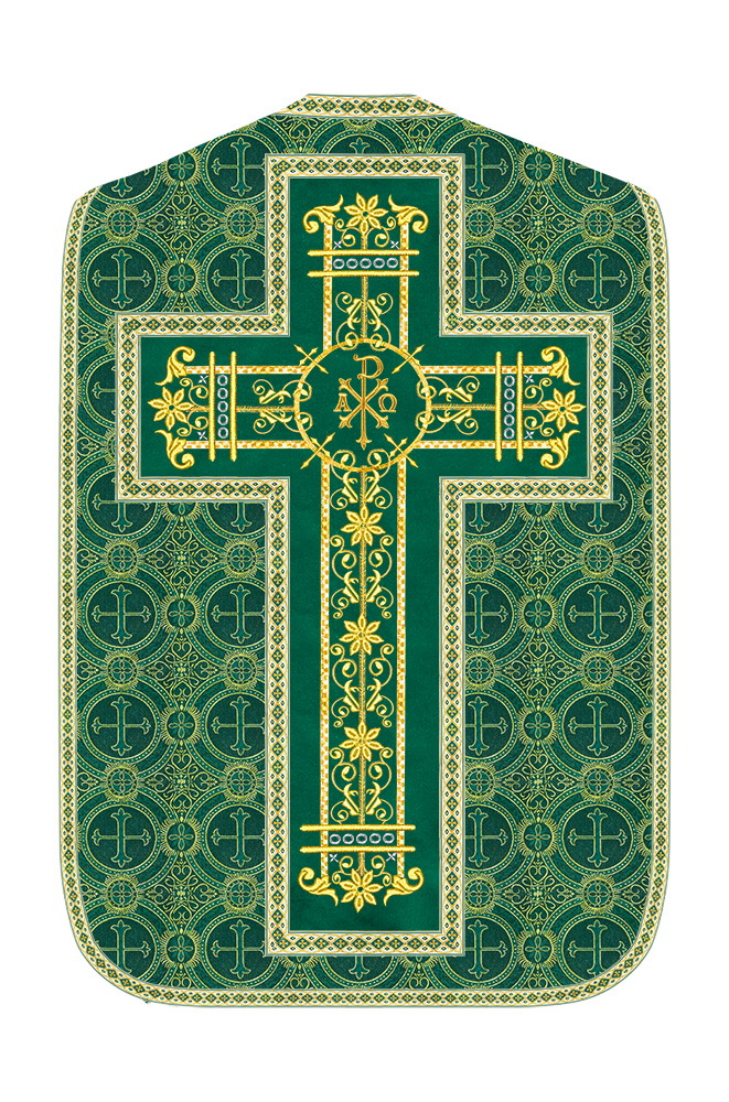 Roman Chasuble Vestment Enhanced With Orphrey and Trims