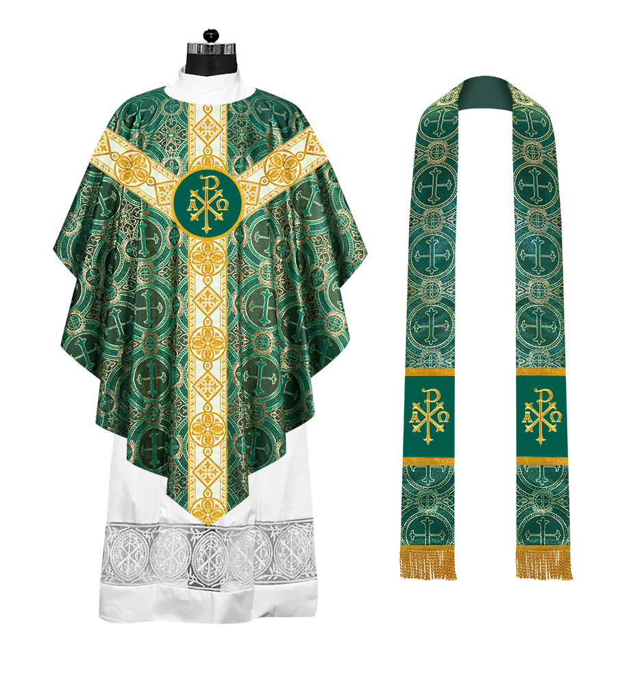 Pugin Style Chasuble with Embroidered Orphrey