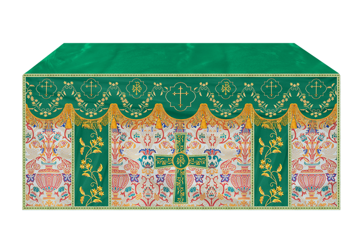 Tapestry Altar Cloth Adorned with Intricate Embroidery