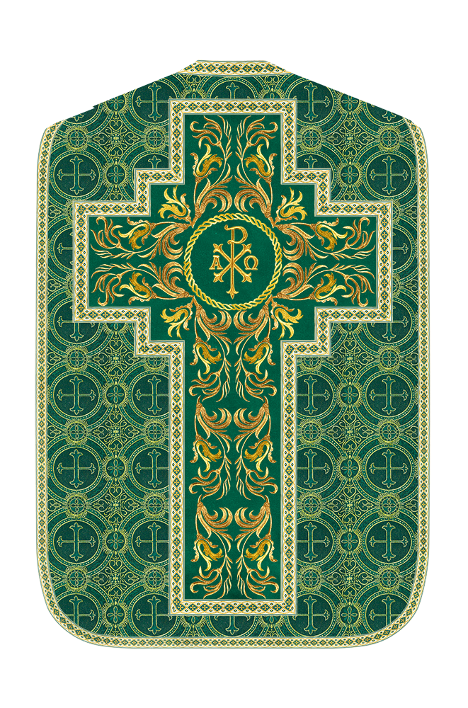 Roman Chasuble Vestment With Woven Braids and Trims