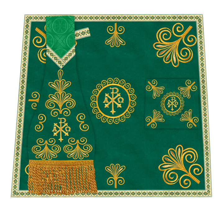 Elegant Church Mass Set with Embroidered Motifs