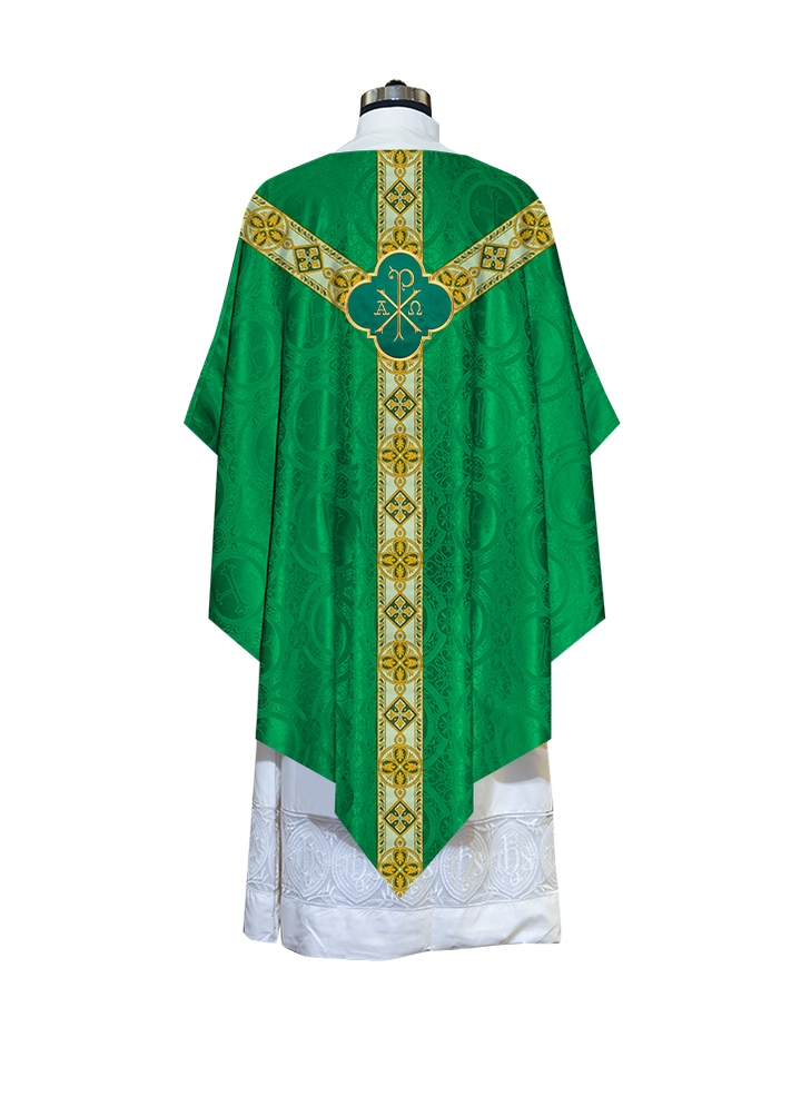 Pugin Chasuble with Braided Lace Orphrey