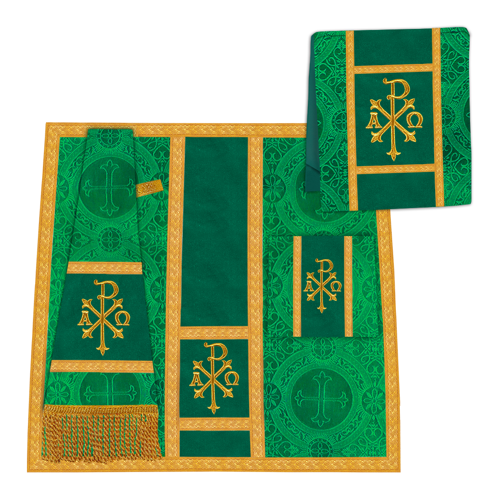 Gothic Chasuble Vestment with Liturgical Motifs