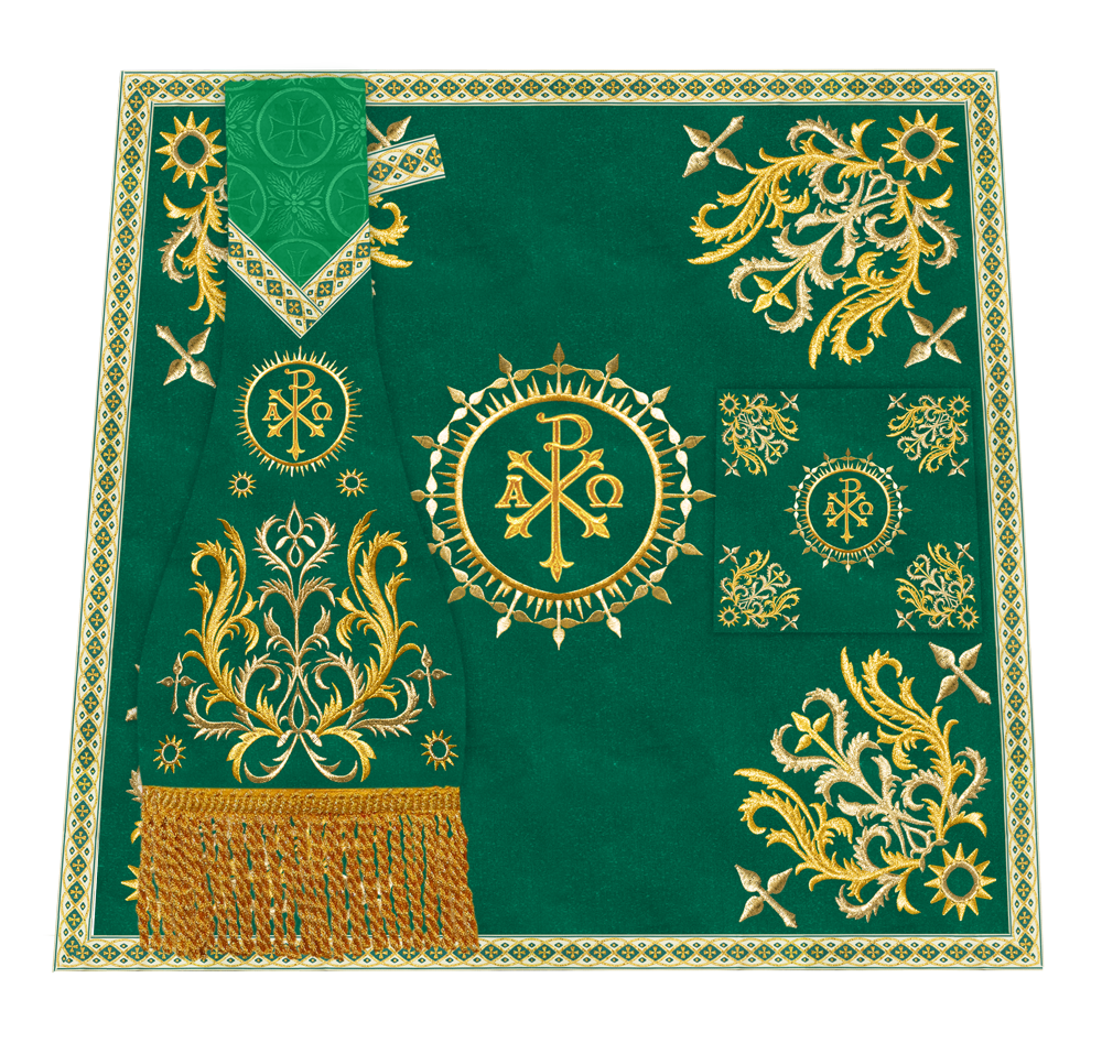 Elegant  church mass set with Embroidered Motif