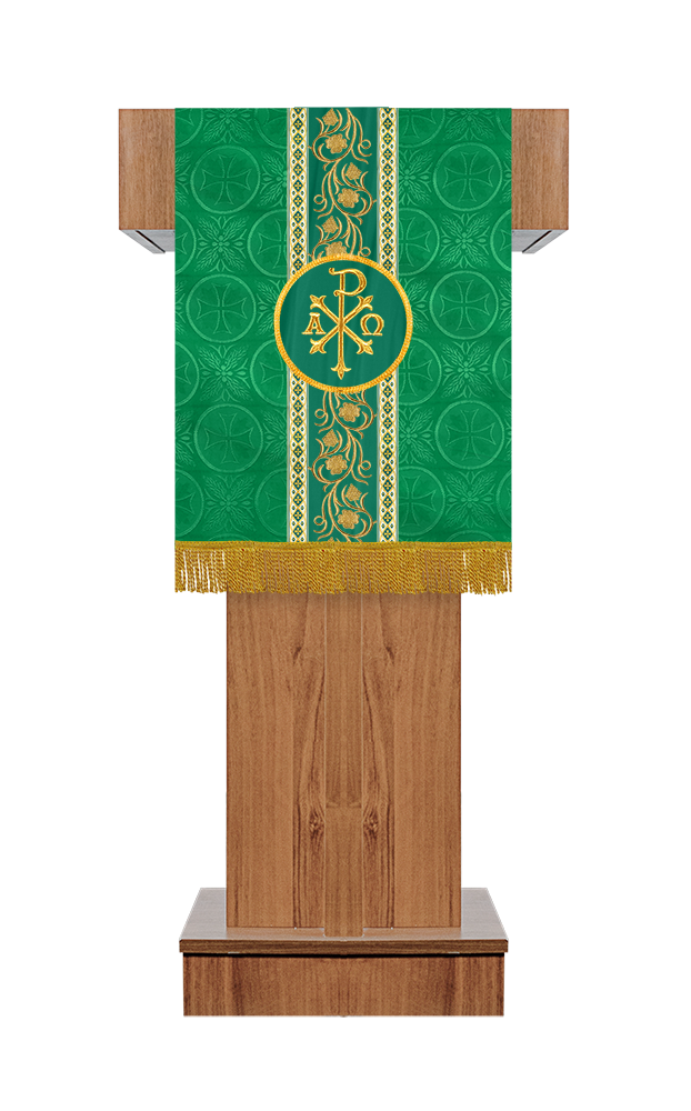 Embroidered Altar Cloth Embellished with Spiritual Motifs