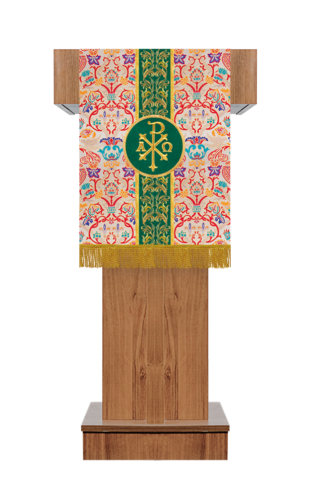 Tapestry Pulpit/Lectern with Embroidered Motif