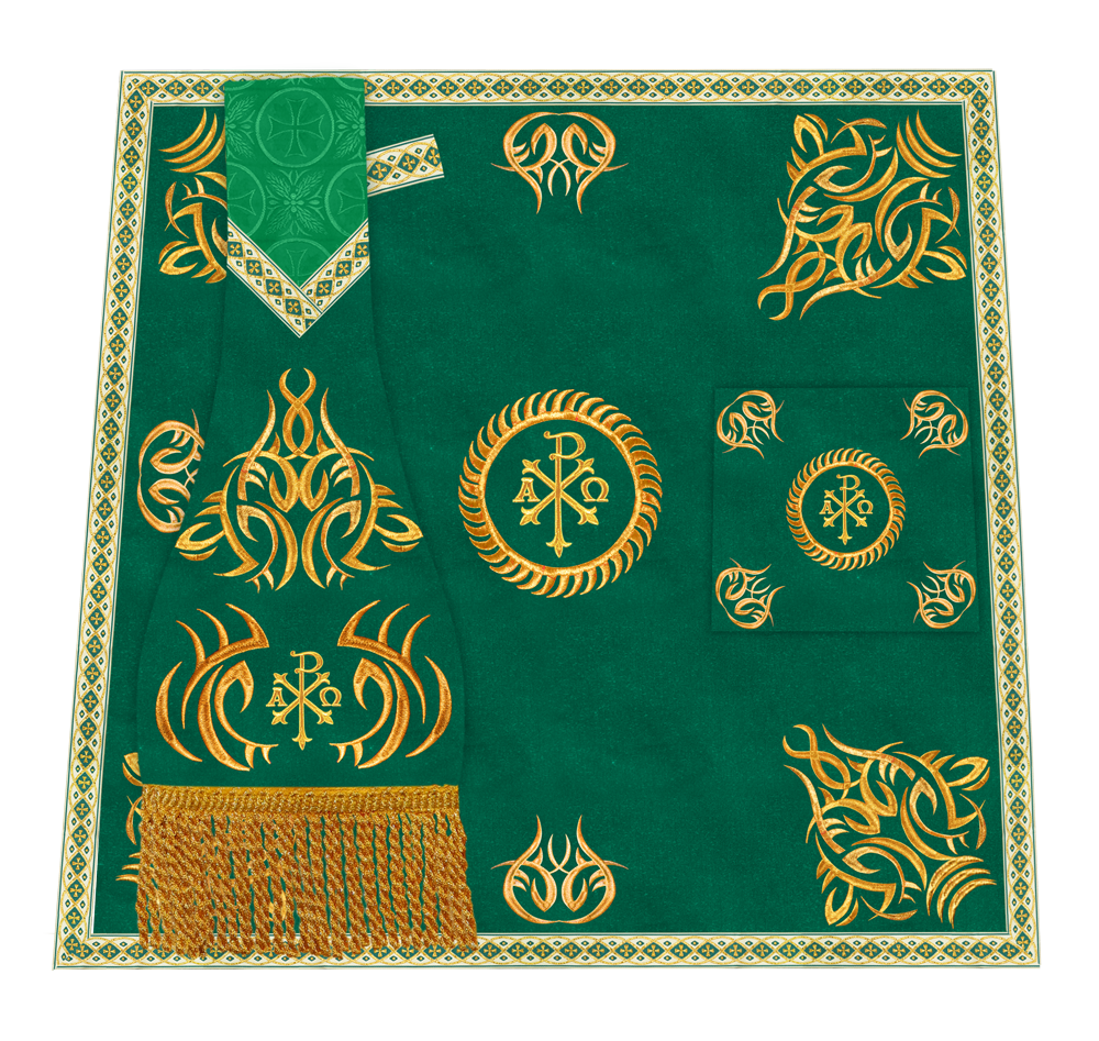 Ornate mass Set with Embroidered trims and motif