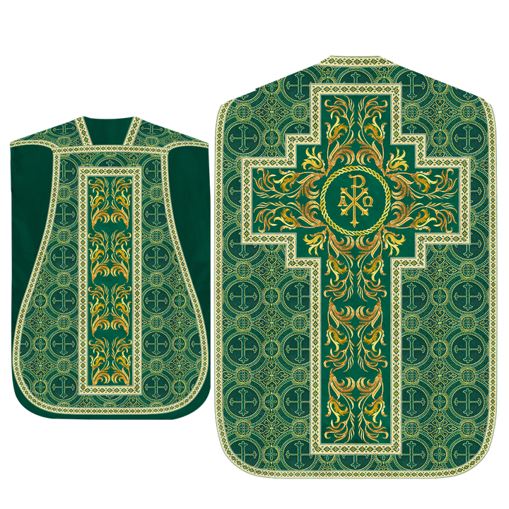 Roman Chasuble Vestment With Woven Braids and Trims