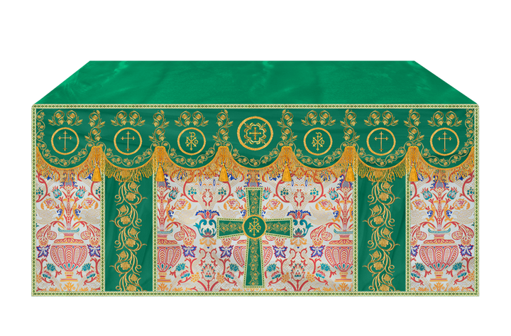 Tapestry  Altar Cloth with Liturgical Motif and Trims