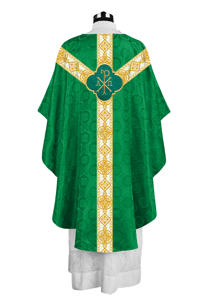 Liturgical Chasuble with Woven braids and Embroidered motif