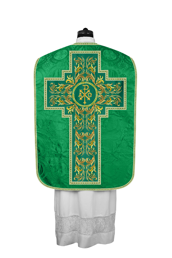 Roman Chasuble Vestment With Woven Braids and Trims