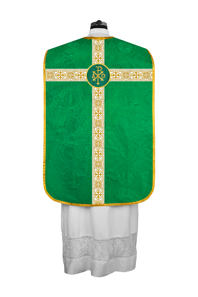 Casulla católica romana con motivo espiritual 