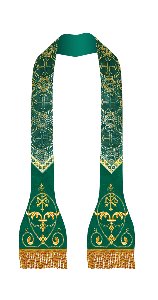 Set of Four Catholic Stole with Embroidered Trims