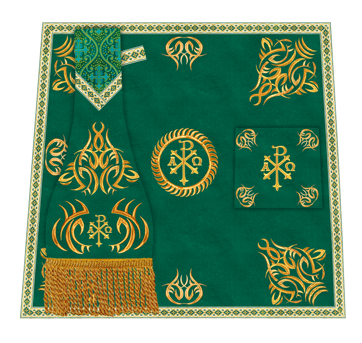 Set of Four Roman Chasuble with Embroidered Trims