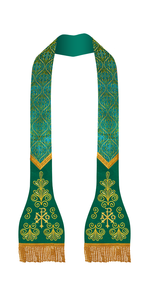 SET OF 4 ROMAN STOLE WITH LITURGICAL MOTIF