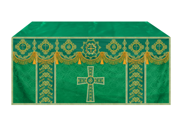 Elegant Altar Cloth with Intricate Orphrey Embroidery & Motif