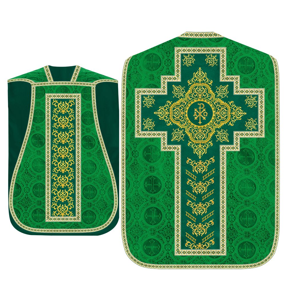 Traditional Fiddleback Vestment With Motifs and Trims