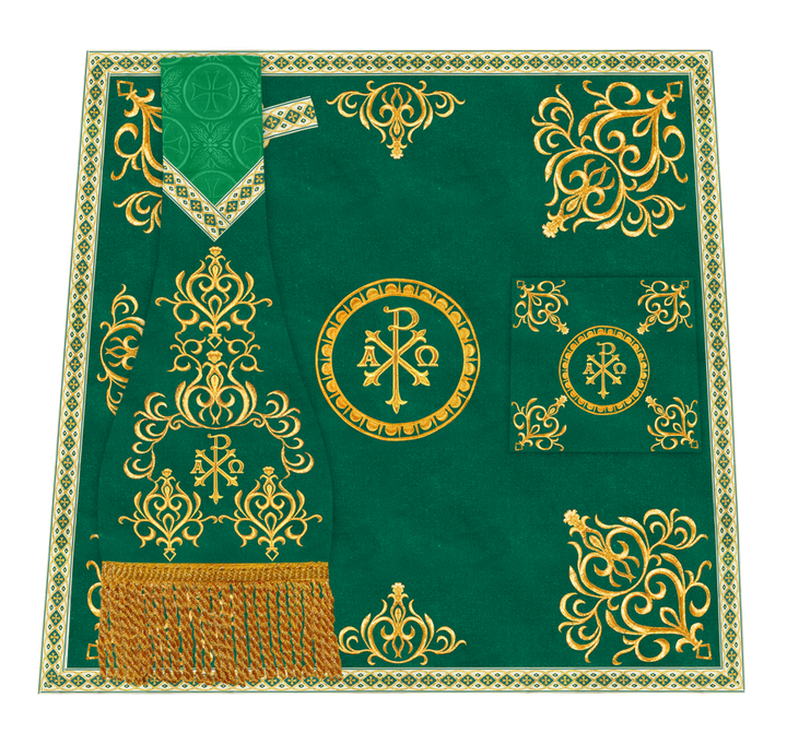Elegant Altar Cloth with Intricate Orphrey Embroidery & Motif