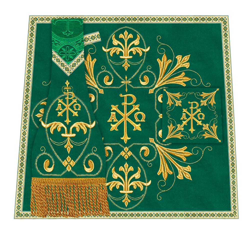 Set of Four Catholic Roman Chasuble with Spiritual Motif