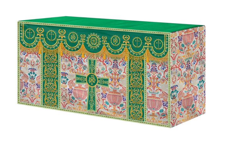Tapestry Altar Cloth with Elegant Embroidered Trims