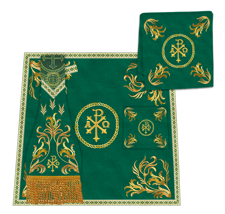 Gothic Chasuble Vestments With Ornate Embroidery And Trims