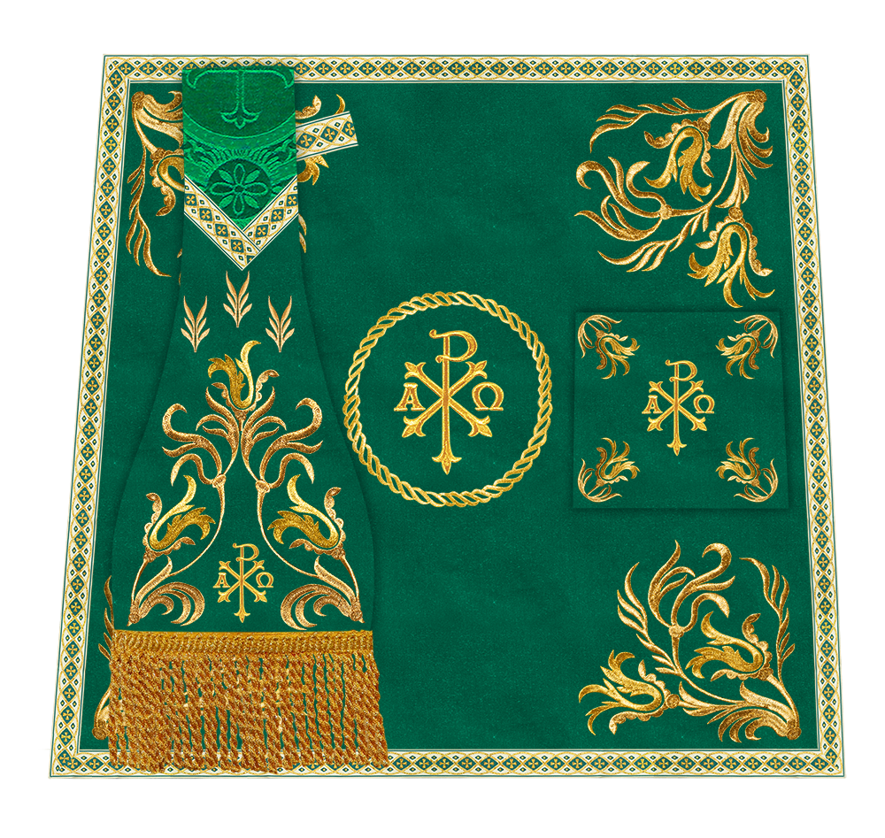 Roman Chasuble Vestment With Woven Braids and Trims