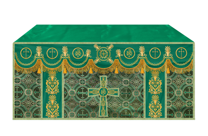 Altar Cloth with Embroidered Motif and Trims