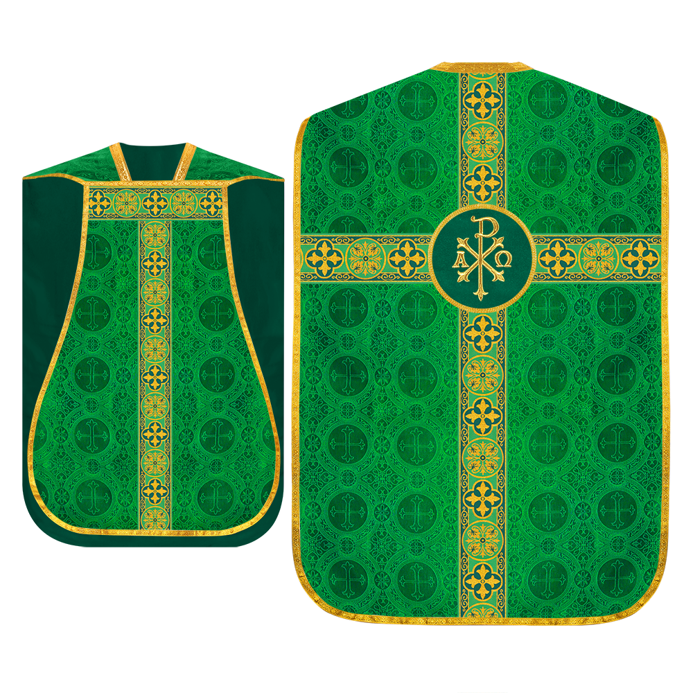 Roman Fiddleback Vestment with Motifs and Braided Trims