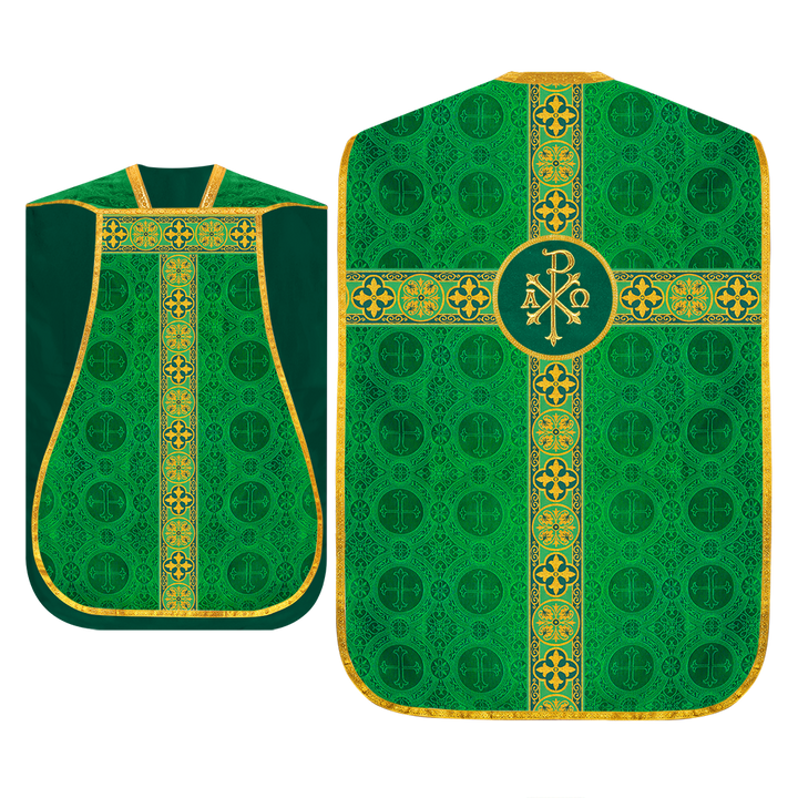 Roman Fiddleback Vestment with Motifs and Braided Trims