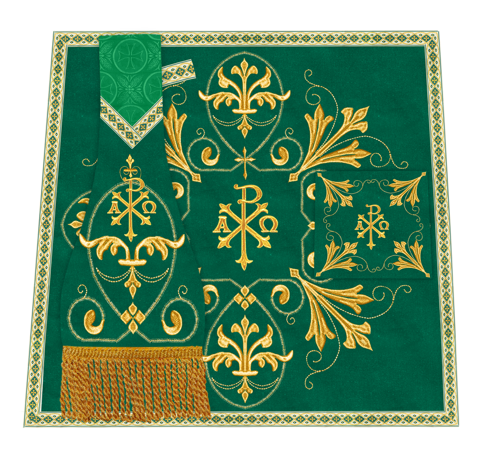 Embroidered Liturgical Church Altar Cloth with Spiritual Motif
