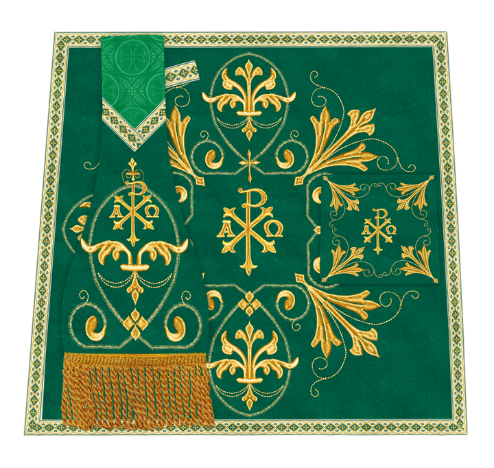 Embroidered Liturgical Church Altar Cloth with Spiritual Motif