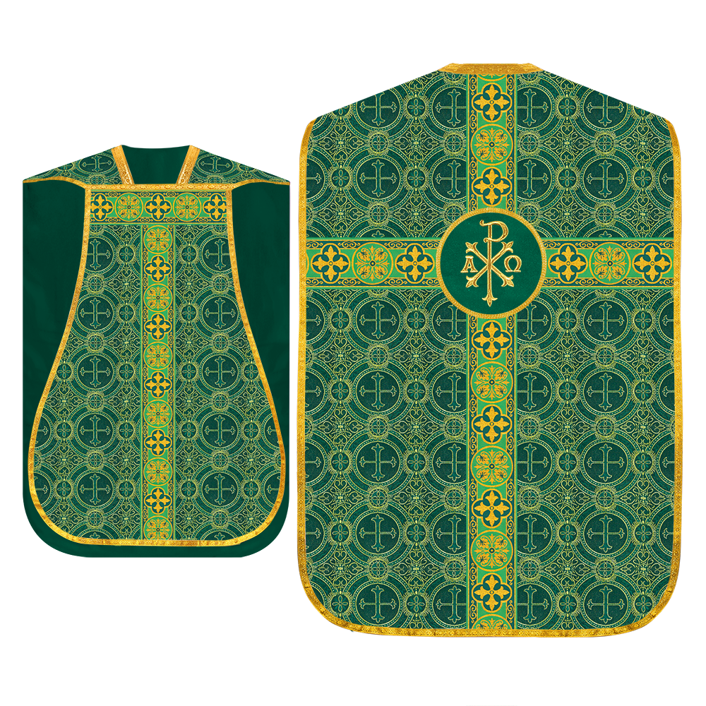 Roman Fiddleback Vestment with Motifs and Braided Trims