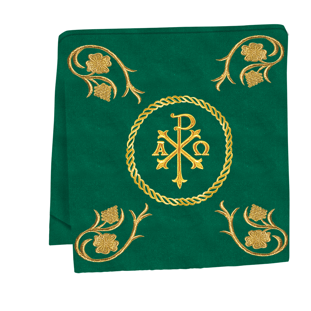 Embroidered Altar Cloth Embellished with Spiritual Motifs