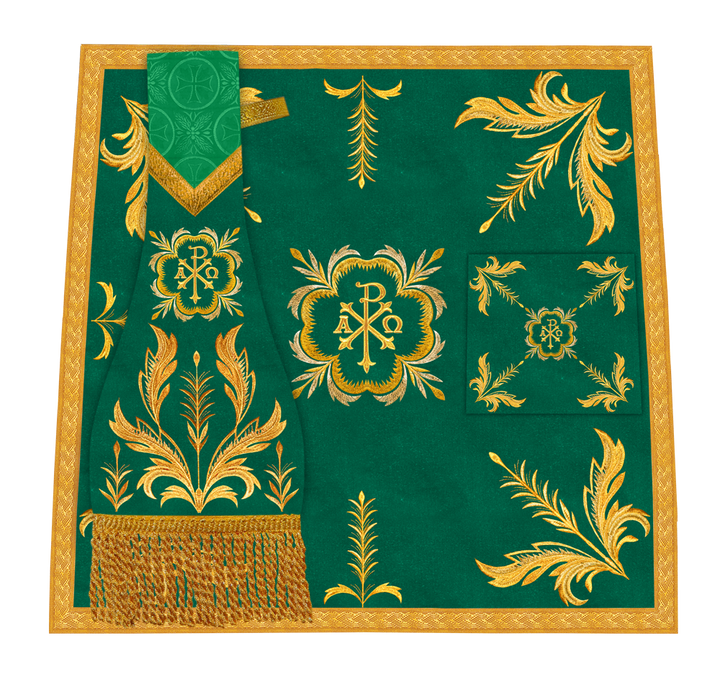 Altar Mass Set Adorned with Ornate Embroidery and Motif