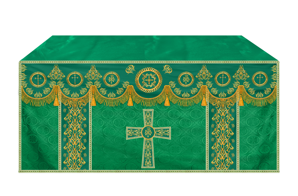 Church Altar Frontal with Ornate Embroidery & Spiritual Motifs