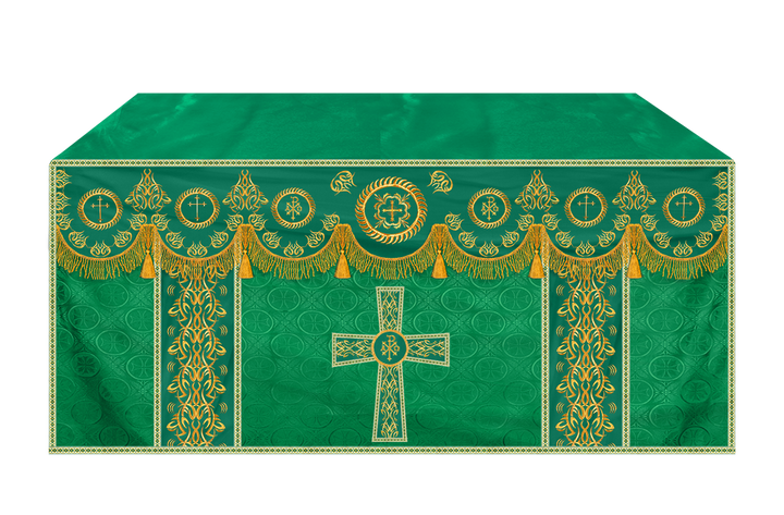 Church Altar Frontal with Ornate Embroidery & Spiritual Motifs