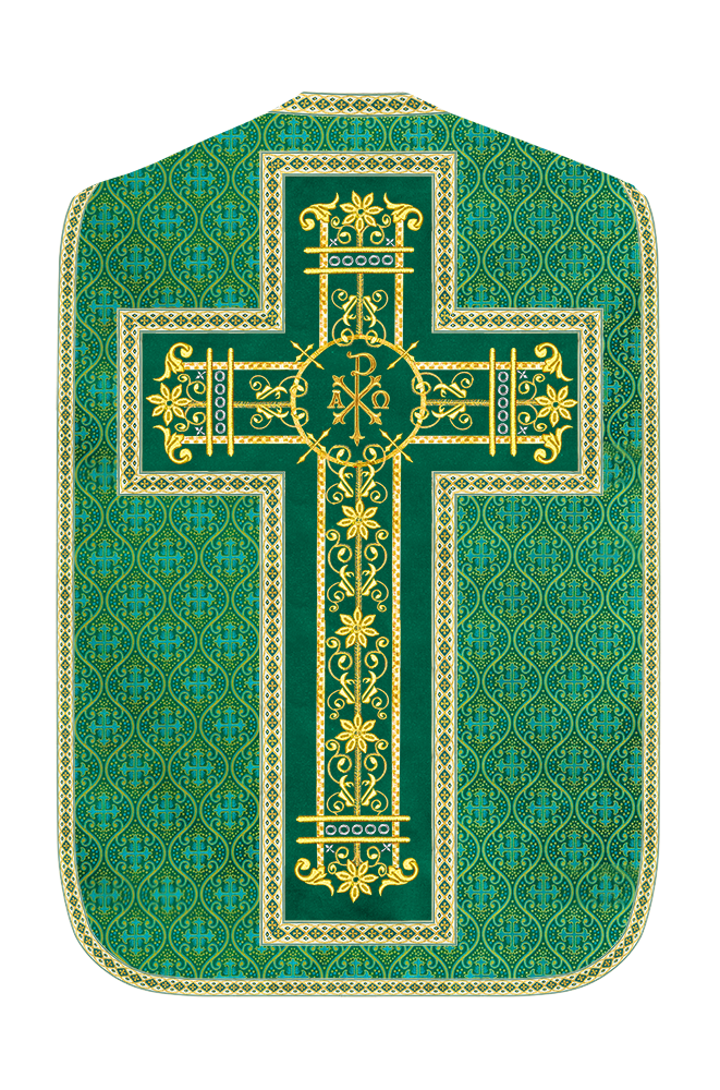 Roman Chasuble Vestment Enhanced With Orphrey and Trims