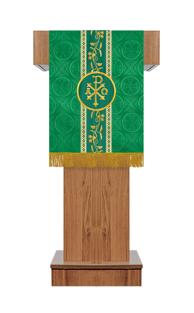 Elegant Church Pulpit Cloth with Floral Embroidery