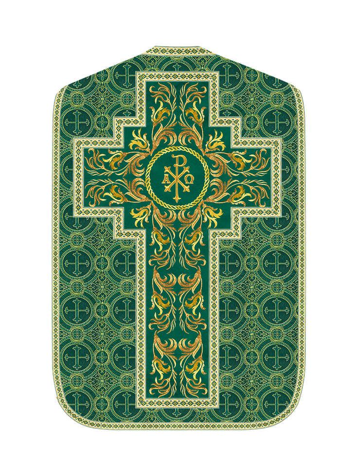 Roman Chasuble Vestment With Woven Braids and Trims