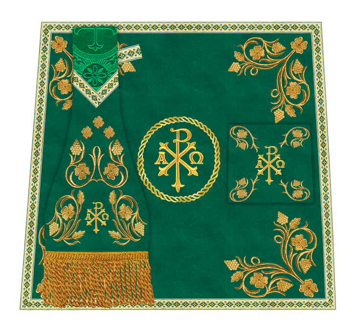 Roman Chasuble Vestment With Grapes Embroidery and Trims